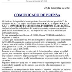 Acuerdo con Vigilan y Consorcio de Gestión del Puerto de Bahía Blanca