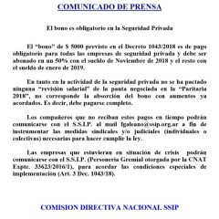 El bono es obligatorio en la Seguridad Privada