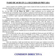 Paro de 48 hs en la Seguridad Privada