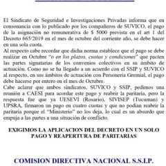 Pago de asignación no remunerativa