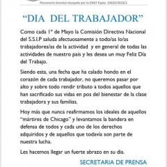 1 de Mayo, Día del Trabajador