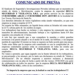 Estado de Alerta y Movilización en Las Toscas, Santa Fe