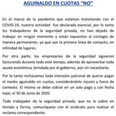 Aguinaldo en cuotas «NO»