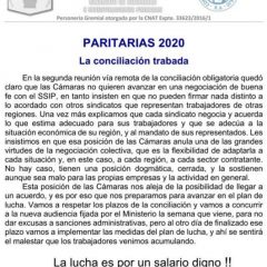 Paritarias 2020: Conciliación trabada