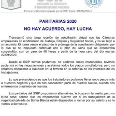 Paritarias 2020 – No hay acuerdo, hay lucha…