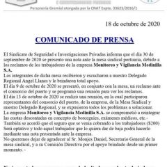 Reclamo de los trabajadores de la empresa Monitoreo y Vigilancia MedinillaS.A.