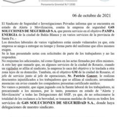 Estado de Alerta y Movilización contra G4S