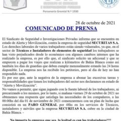 Estado de Alerta y Movilización contra Securitas