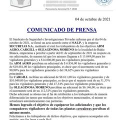 Firma de Acta Acuerdo con Securitas S.A.