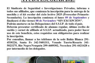 Ayuda Escolar 2025 – ÚLTIMOS DÍAS DE INSCRIPCIÓN