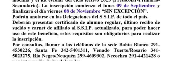 Ayuda Escolar 2025 – ÚLTIMOS DÍAS DE INSCRIPCIÓN