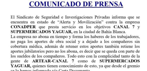 Estado de Alerta y Movilización contra CONADPER