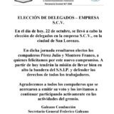 Elección de delegados en la empresa S.C.V. – San Lorenzo
