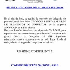 Elección de delegado en Securion – Bahía Blanca