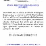 Elección de delegado en Securion – Planta Mega, Puerto Galván
