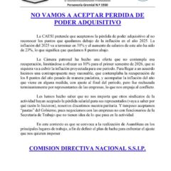 No vamos a aceptar pérdida de poder adquisitivo