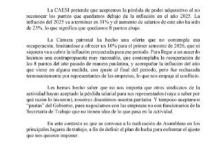 No vamos a aceptar pérdida de poder adquisitivo