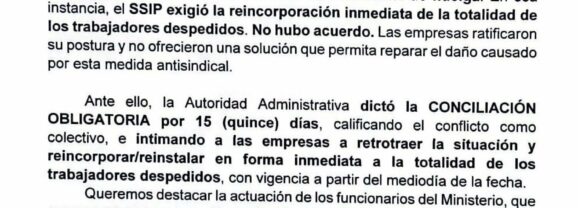 El Ministerio de Trabajo ordena la reincorporación de trabajadores despedidos ilegalmente