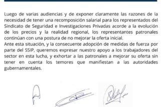 La CGT Regional Bahía Blanca expresó su apoyo al reclamo salarial del S.S.I.P.