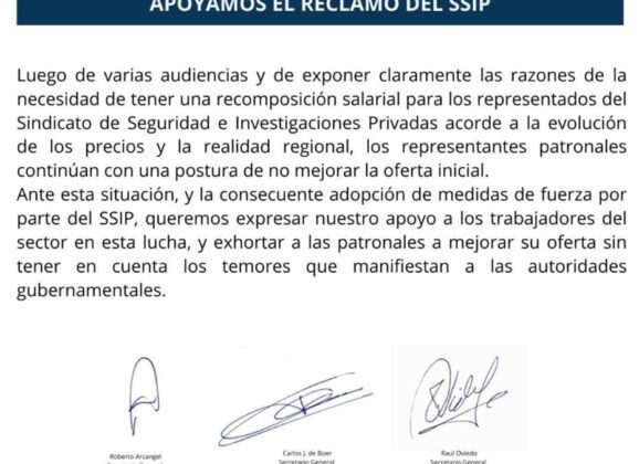 La CGT Regional Bahía Blanca expresó su apoyo al reclamo salarial del S.S.I.P.