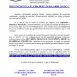 Seguimos en la lucha por un salario digno
