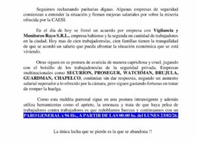 Seguimos en la lucha por un salario digno