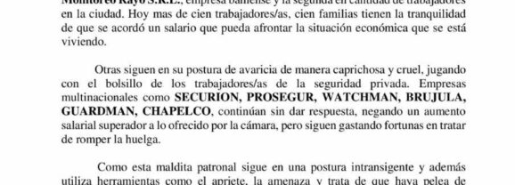 Seguimos en la lucha por un salario digno