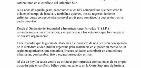 Día del Veterano y de los Caídos en Malvinas: memoria, homenaje y soberanía