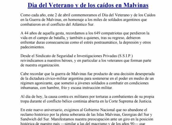 Día del Veterano y de los Caídos en Malvinas: memoria, homenaje y soberanía
