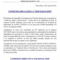 Nos declaramos en Estado de Alerta y Movilización por la continuidad laboral de vigiladores en EX VALE