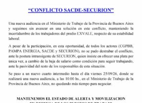Seguimos sin una solución en el conflicto SACDE–Securion y mantenemos el estado de alerta
