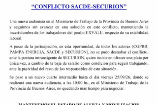 Seguimos sin una solución en el conflicto SACDE–Securion y mantenemos el estado de alerta
